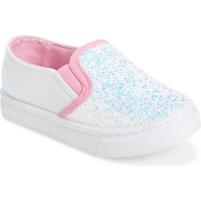 Laura Ashley Kids' Sequin Slip-on Sneaker In White Glitter