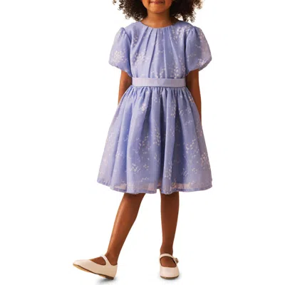 Laura Ashley Kids' Willow Organza Fit & Flare Dress In Blue