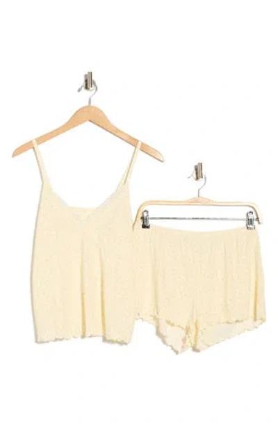 Laura Ashley Lace Camisole & Short Pajamas In Neutral