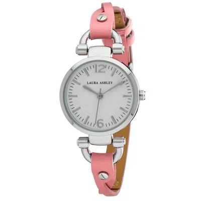 Pre-owned Laura Ashley Ladies Colored Twisted Band Round Watch (la31042) In Pink
