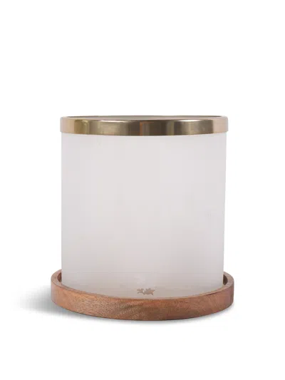 Laura Ashley Large Hurricane In Frosted Glass