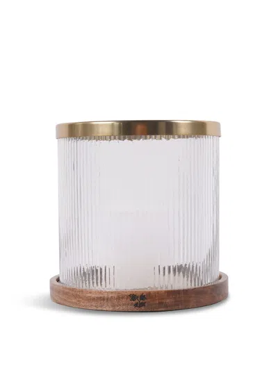 Laura Ashley Large Ribbed Hurricane In Reed Glass