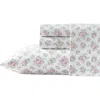 Laura Ashley Leanna Rose 200 Thread Count Cotton Percale Sheet Set In Multi