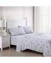 Laura Ashley Lilian Cotton 300tc Sateen Sheet Set In Purple