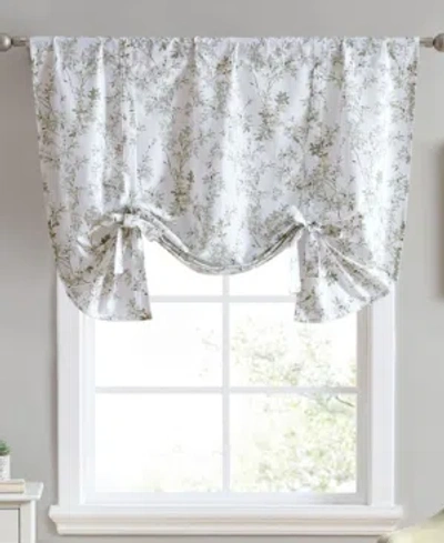 Laura Ashley Lindy Cotton Tie Up Pole Top Valance, 50" X 25" In Green