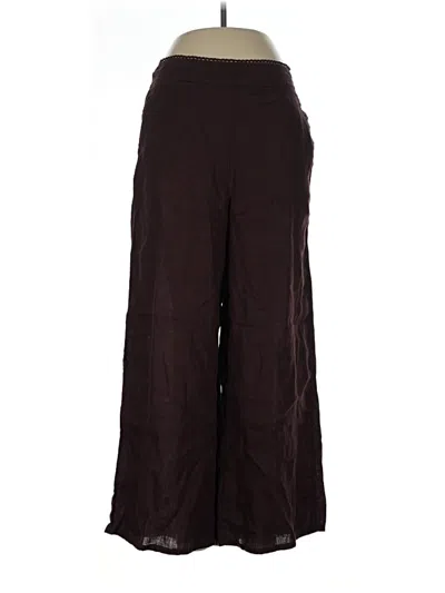 Pre-owned Laura Ashley Linen Pants In Brown
