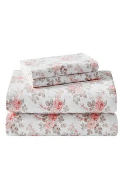 Laura Ashley Lisalee Cotton Flannel Sheet Set In Lt-pastel Pink