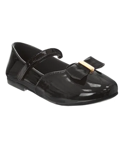 Laura Ashley Kids' Little And Big Girls Hook And Loop Dress Shoe In Black