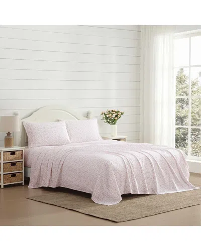 Laura Ashley Little Ditsy Cotton Percale Sheet Set In Pink