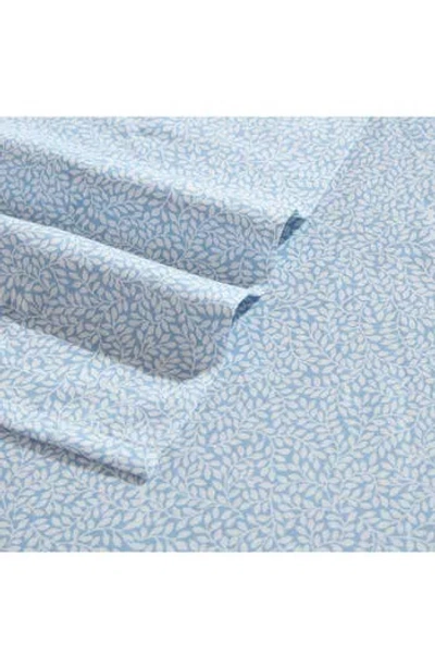 Laura Ashley Little Vines Queen Cotton Sheet Set In Blue