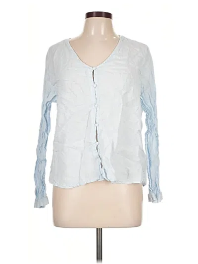 Pre-owned Laura Ashley Long Sleeve Blouse In Blue
