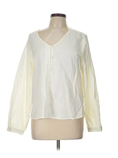 Pre-owned Laura Ashley Long Sleeve Blouse In Ivory