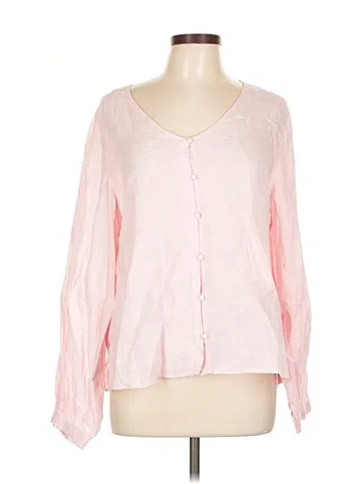 Pre-owned Laura Ashley Long Sleeve Blouse In Pink