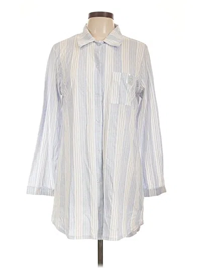 Pre-owned Laura Ashley Long Sleeve Button Down Shirt In Silver