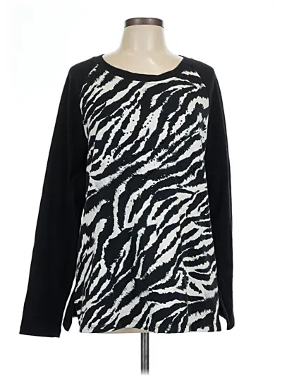 Pre-owned Laura Ashley Long Sleeve T-shirt In Black