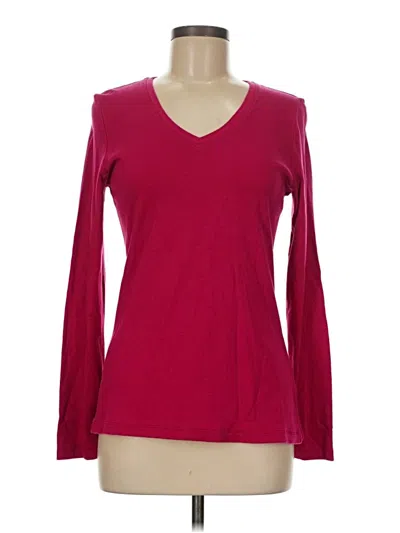 Pre-owned Laura Ashley Long Sleeve T-shirt In Burgundy