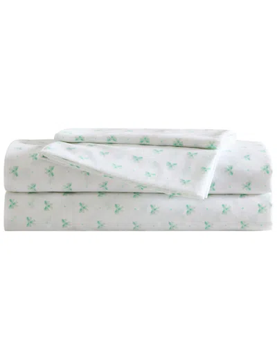 Laura Ashley Lovely Bows Microfiber 4-pc. Sheet Set, Full In White