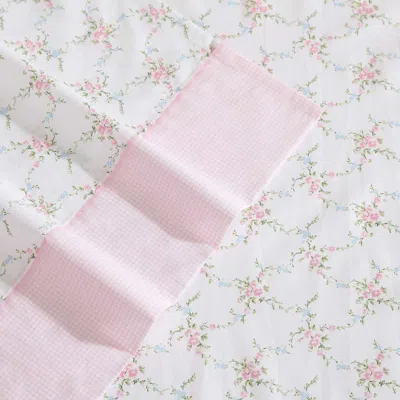 Laura Ashley Lynda Floral Cotton Percale Sheet Set In Pastel Pink