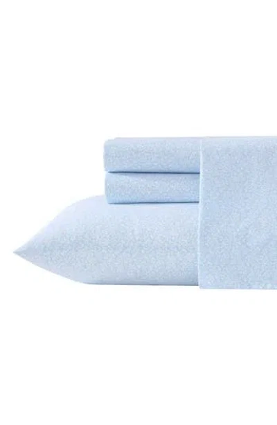Laura Ashley Maeve Floral 200 Thread Count Cotton Percale Sheet Set In Blue