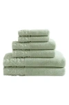 Laura Ashley Marilyn Cotton Terry 6pc Towel Set In Sage Green