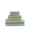 Laura Ashley Marilyn Antibacterial Cotton Terry 6 Piece Bath Towel Set In Sage Green