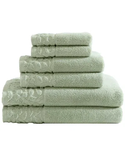 Laura Ashley Marilyn Cotton Terry 6pc Towel Set In Sage Green
