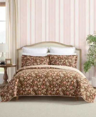 Laura Ashley Marta Reversible Quilt Sets In Smoke Brown