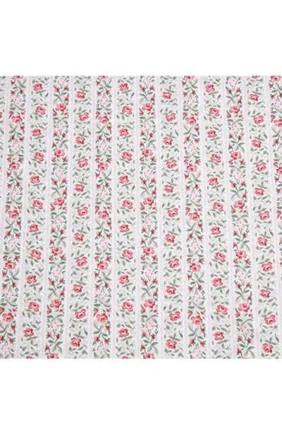 Laura Ashley Marta Stripe King Cotton Sheet Set In Pink