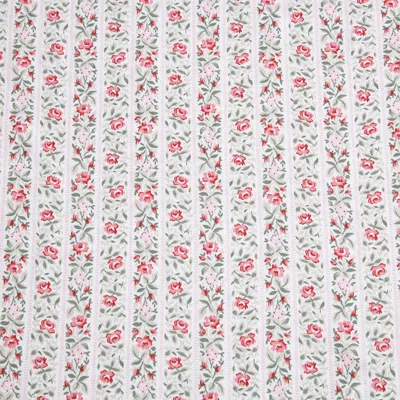 Laura Ashley Marta Stripe Queen Cotton Sheet Set In Pink
