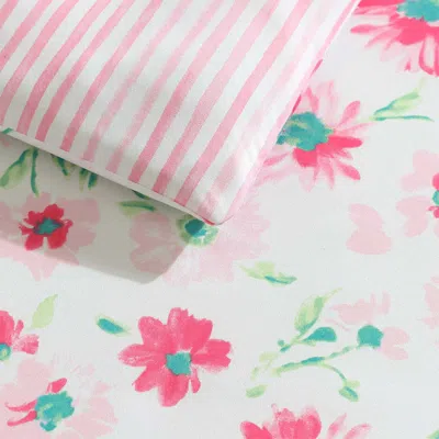 Laura Ashley Meadow Daisies Comforter Set In Pink