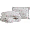 Laura Ashley Melany Quilt & Sham Set In Pink/grey