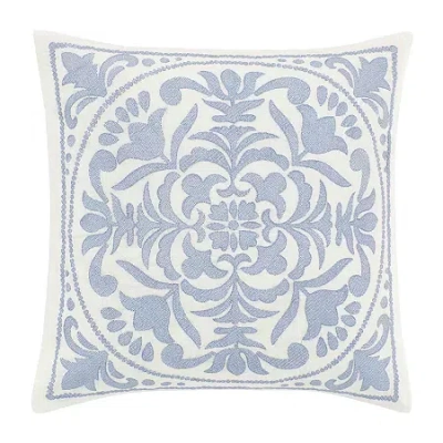 Laura Ashley Mila 18x18 Square Throw Pillow In Blue