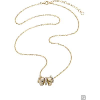 Laura Ashley Mixed Charm Necklacce In Clear/ Two Tone
