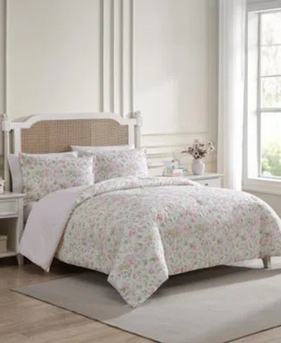 Laura Ashley Morning Gloria Reversible Comforter Sets In Pretty Pink,green