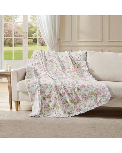 Laura Ashley Morning Gloria Throw In Pink