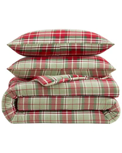 Laura Ashley Mulholland Plaid Cotton Flannel Comforter Set In Multi