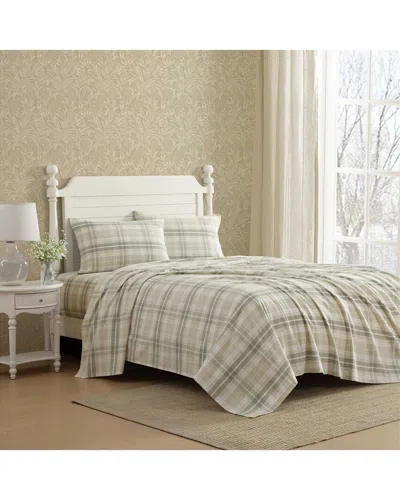 Laura Ashley Mulholland Plaid Cotton Flannel Sheet Set