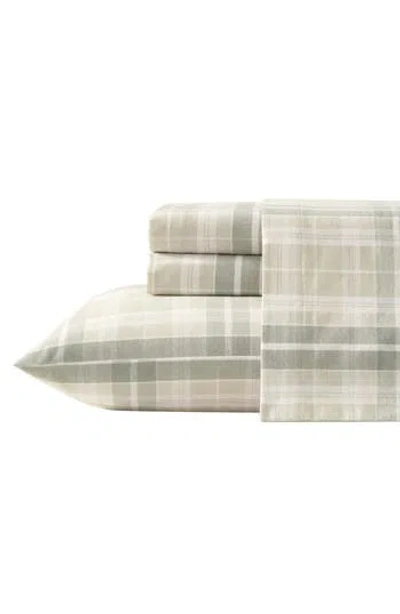 Laura Ashley Mulholland Plaid Cotton Flannel Sheet Set In Green