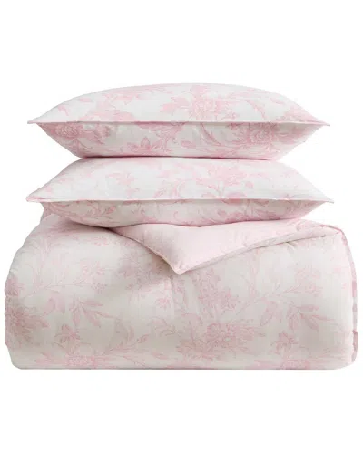 Laura Ashley Natalie Cotton Comforter Set In Pink