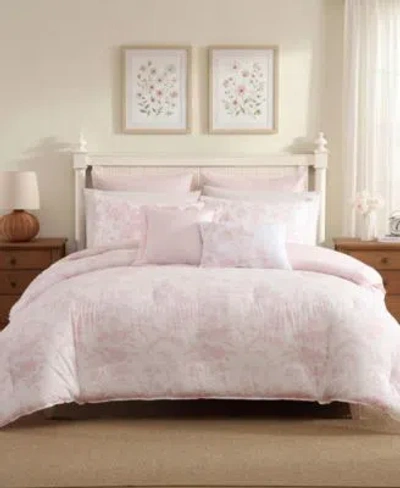 Laura Ashley Natalie Cotton Comforter Sets In Pink