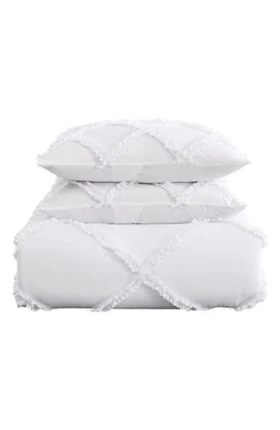 Laura Ashley Norah Microfiber Comforter & Sham 3-piece Set In White