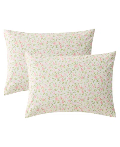 Laura Ashley Norella Cotton Percale Pillowcase Pair, King In Neutral