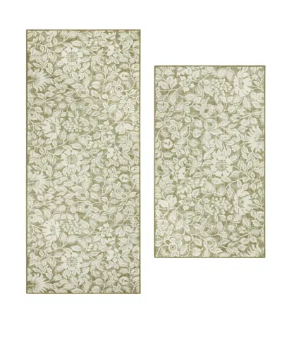 Laura Ashley Oastbrook Flowers Floral 2-piece Rug Set In Green