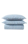 Laura Ashley Oxford Quilt & Sham 3-piece Set In Chambray Blue/white