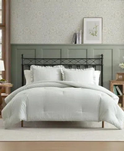 Laura Ashley Oxford Stripe Comforter Sets In Green