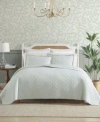 Laura Ashley Oxford Stripe Reversible Quilt Sets In Green