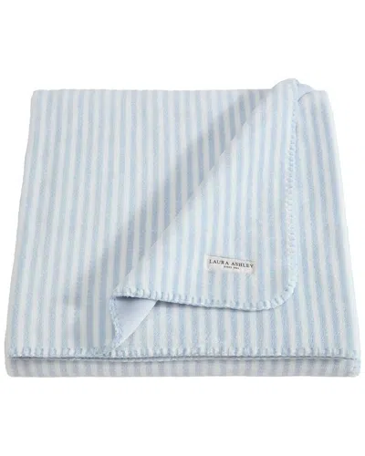 Laura Ashley Oxford Stripe Throw In Blue