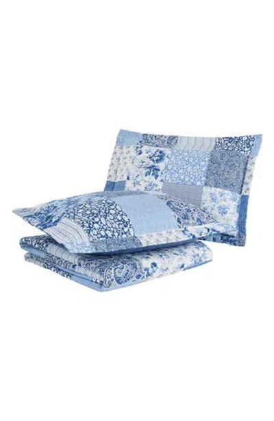 Laura Ashley Paisley Patchwork Quilt Set In Blue