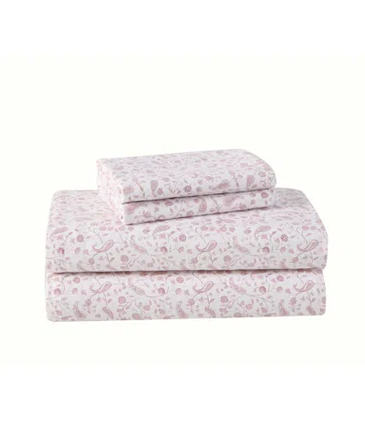 Laura Ashley Paisley Prance Cotton Flannel 3-pc. Sheet Set, Twin