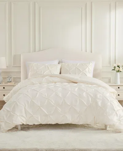 Laura Ashley Pintuck Solid Satin 2-pc. Comforter Set, Twin Xl In White